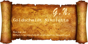 Goldschmidt Nikoletta névjegykártya